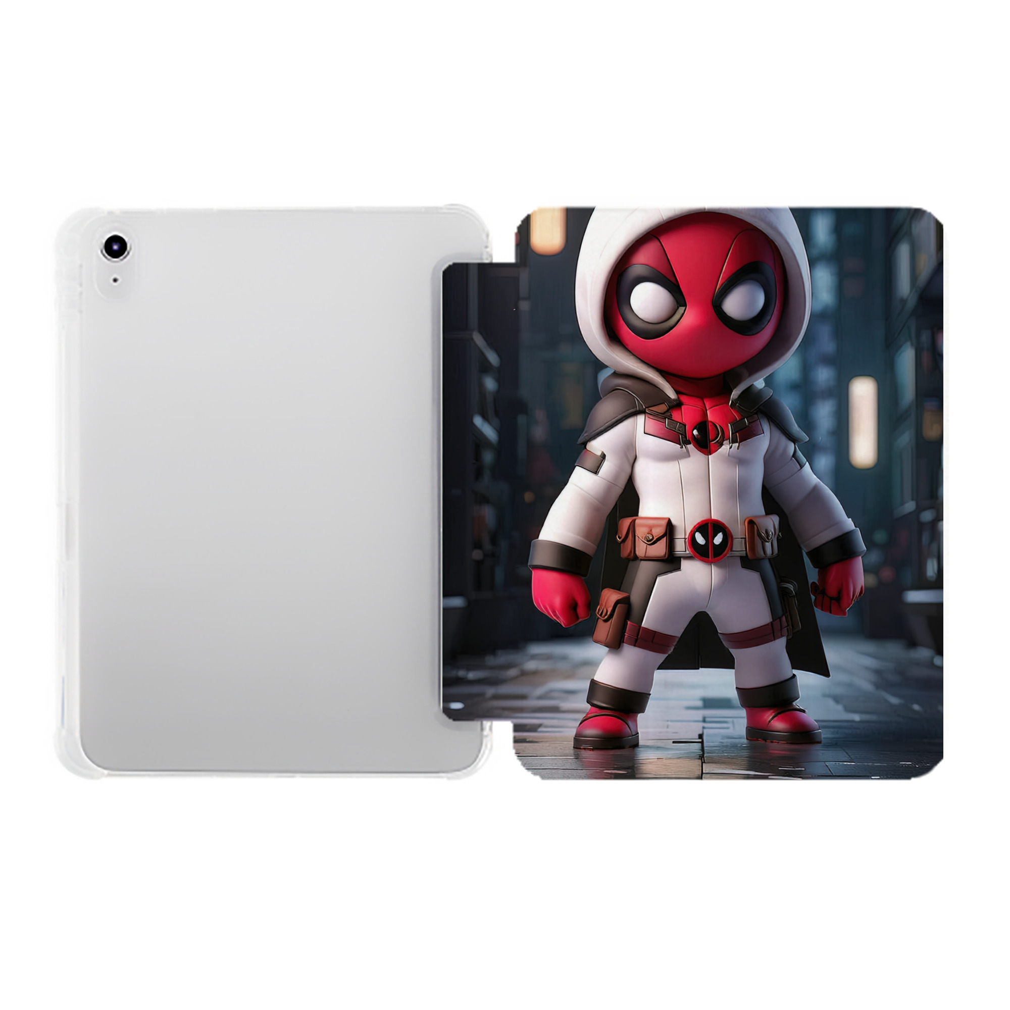（画像用） Deadpool デッドプール IPad ケース ペン収納付き 三つ折りスタンド PUレザー×シリコン 対応機種9.5/10.5/10.9インチ